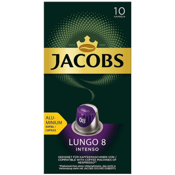 Картинка Кофе в алюминиевых капсулах Jacobs Lungo №8 Intenso, 10 штук