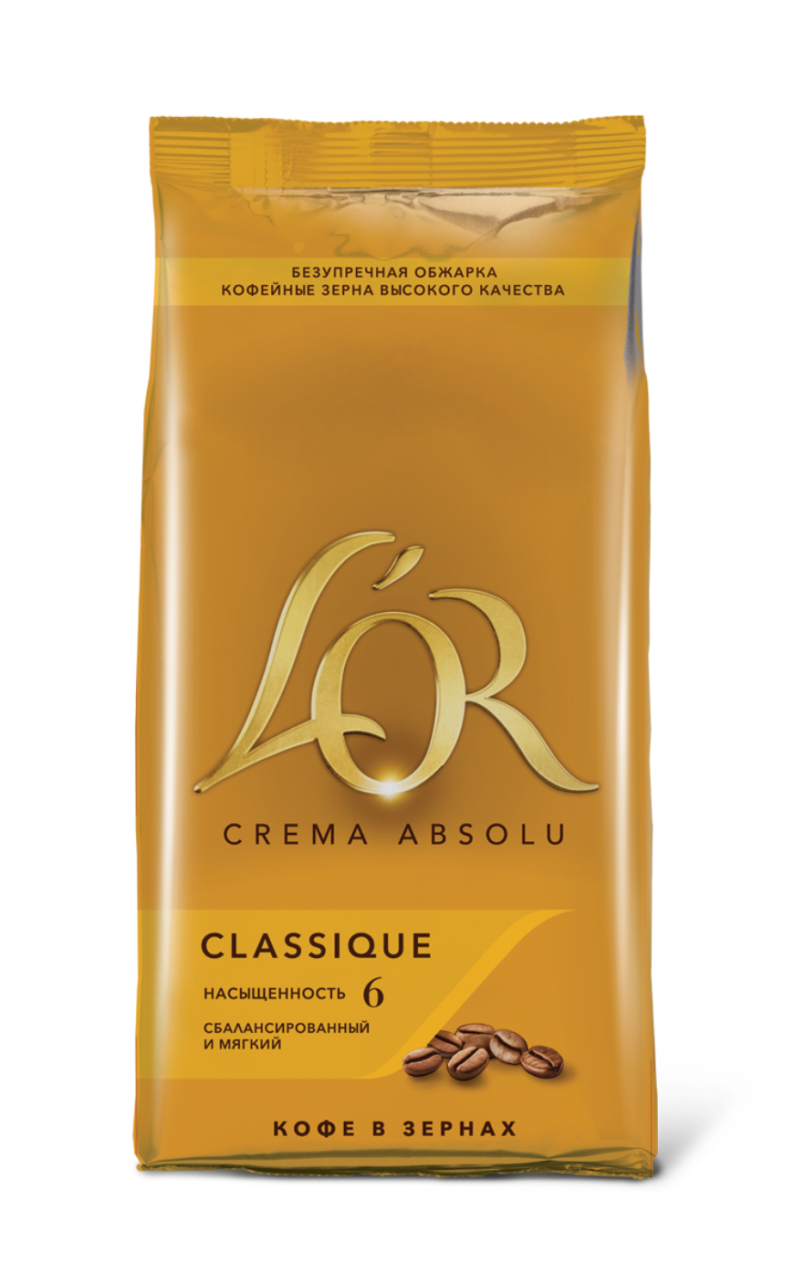 Картинка Кофе L'OR Crema Absolu Classique в зернах 1 кг
