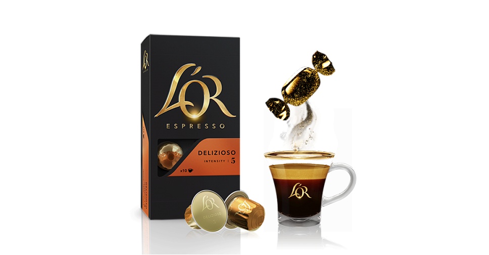 Кофе интенсивность 10. Капсулы Lor для Nespresso. Кофе в капсулах Tassimo l'or Espresso delizioso. Капсулы Lor delizioso для Nespresso. Кофе в капсулах l'or Espresso Caramel.