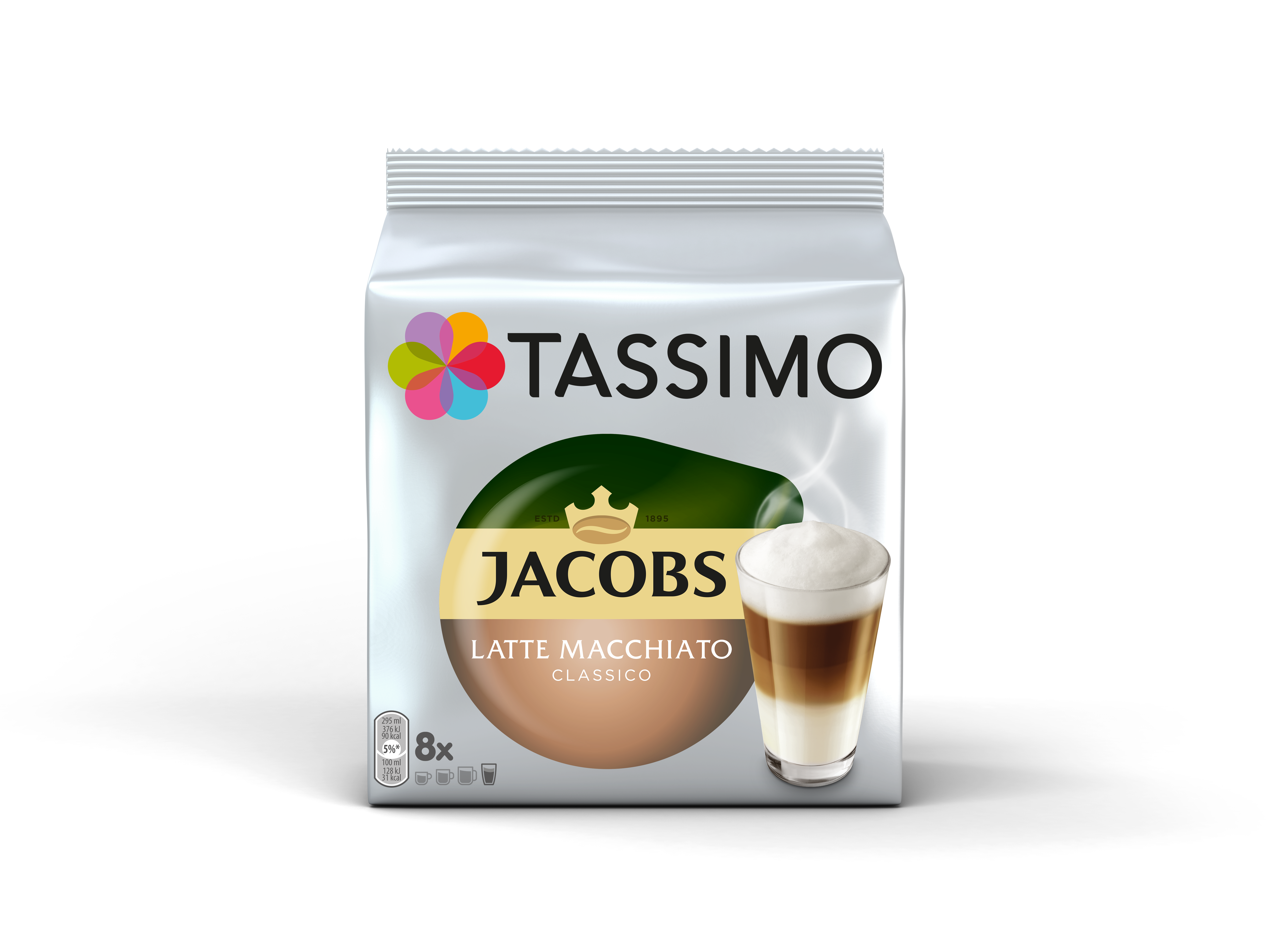 Картинка Кофе в капсулах Tassimo Jacobs Latte Macchiato, 8 порций